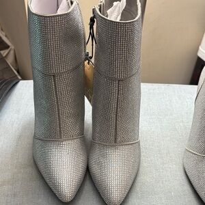 Steve Madden Silver Rhinestone Ankle Booties